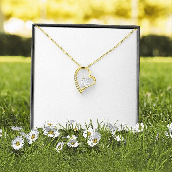 Personalized Message Card Gold Forever Love Necklace Jewelry - Best Gift For Mother's Day - To The Best Mother-in-law - IWJMRF
