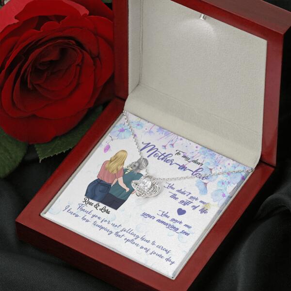 Personalized Message Card Love Knot Necklace Jewelry - Best Gift For Mother's Day - To My Mother-in-law