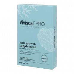 Viviscal PRO hair growth supplement 60 count bottle in light blue packaging