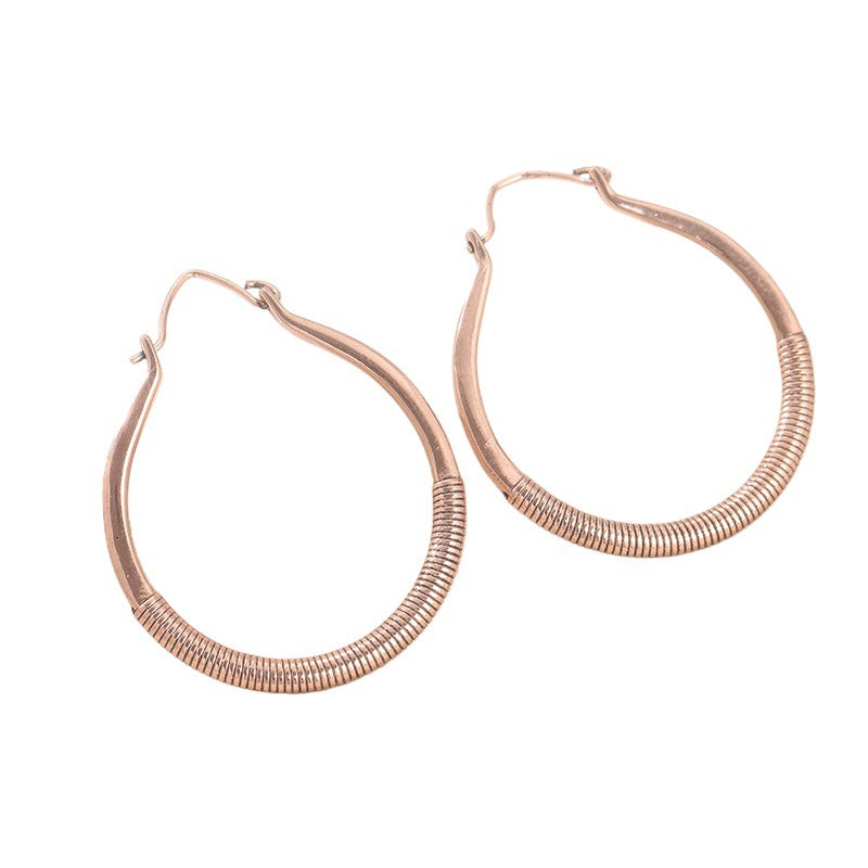 Women's Retro Large Hoop Earrings Jewelry