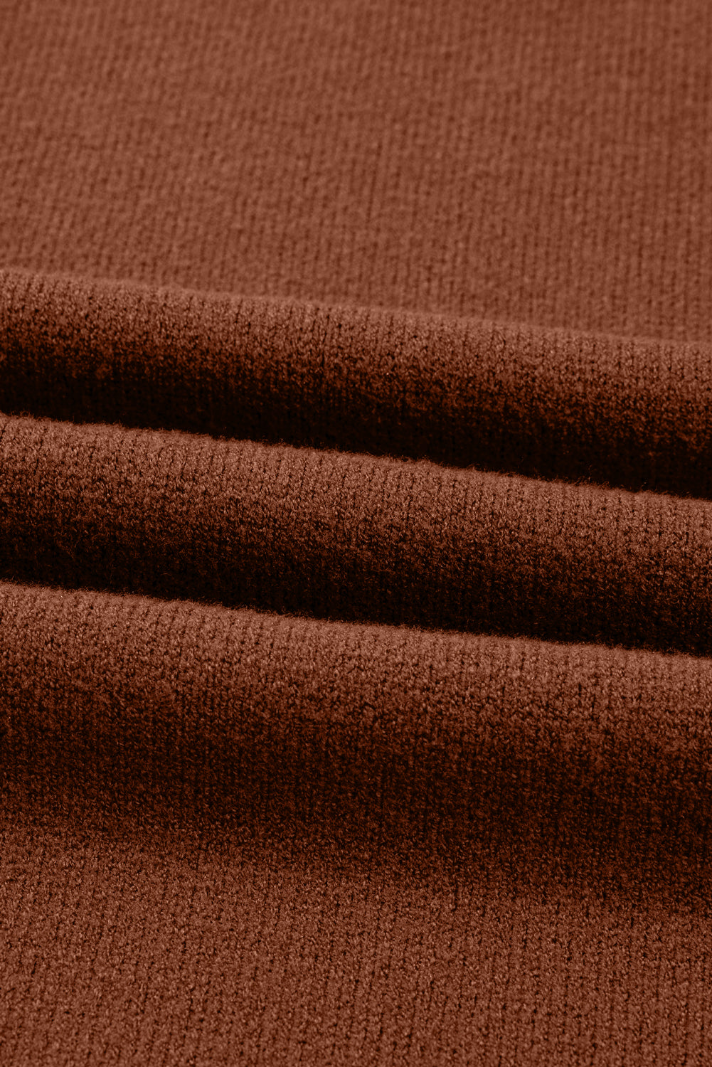 Women's Ribbed Mock Neck Sweater Dress in Brown and Red