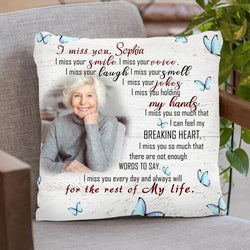 Personalized Memorial Pillow Cover - Memorial Gift For Loss Of Family Members/Friends - I Miss You