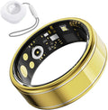 Smart Rings for Women Men – Fitness Tracker Ring with Heart Rate, SpO2, Blood Pressure, Sleep Monitoring, Step & Calorie Counter, No Subscription Fee, 5ATM Waterproof, iOS & Android (Gold 8)