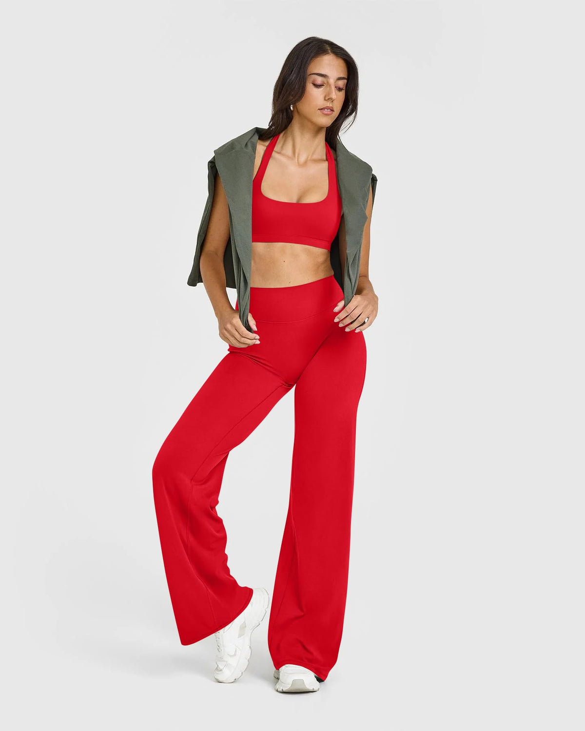 Women's High Waist Yoga Pants - Soft Stretch Straight Leg Bottoms