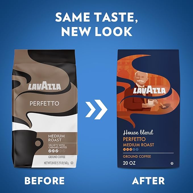 Lavazza House Blend Perfetto Ground Coffee 6 Bags of 20oz, Medium Roast, Full-bodied, Intensity 3/5, 100% Arabica, Ideal for Drip Brewers, (Pack of 6) - Package May Vary