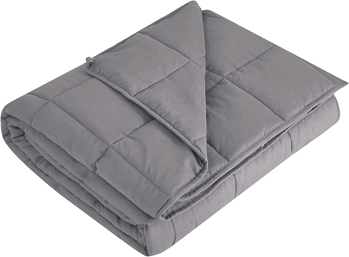L'AGRATY Weighted Blanket - 60"x80" 17lbs Cooling Breathable Heavy Blanket Microfiber Material with Glass Beads for Adult All-Season Summer Fall Winter Soft Thick Comfort