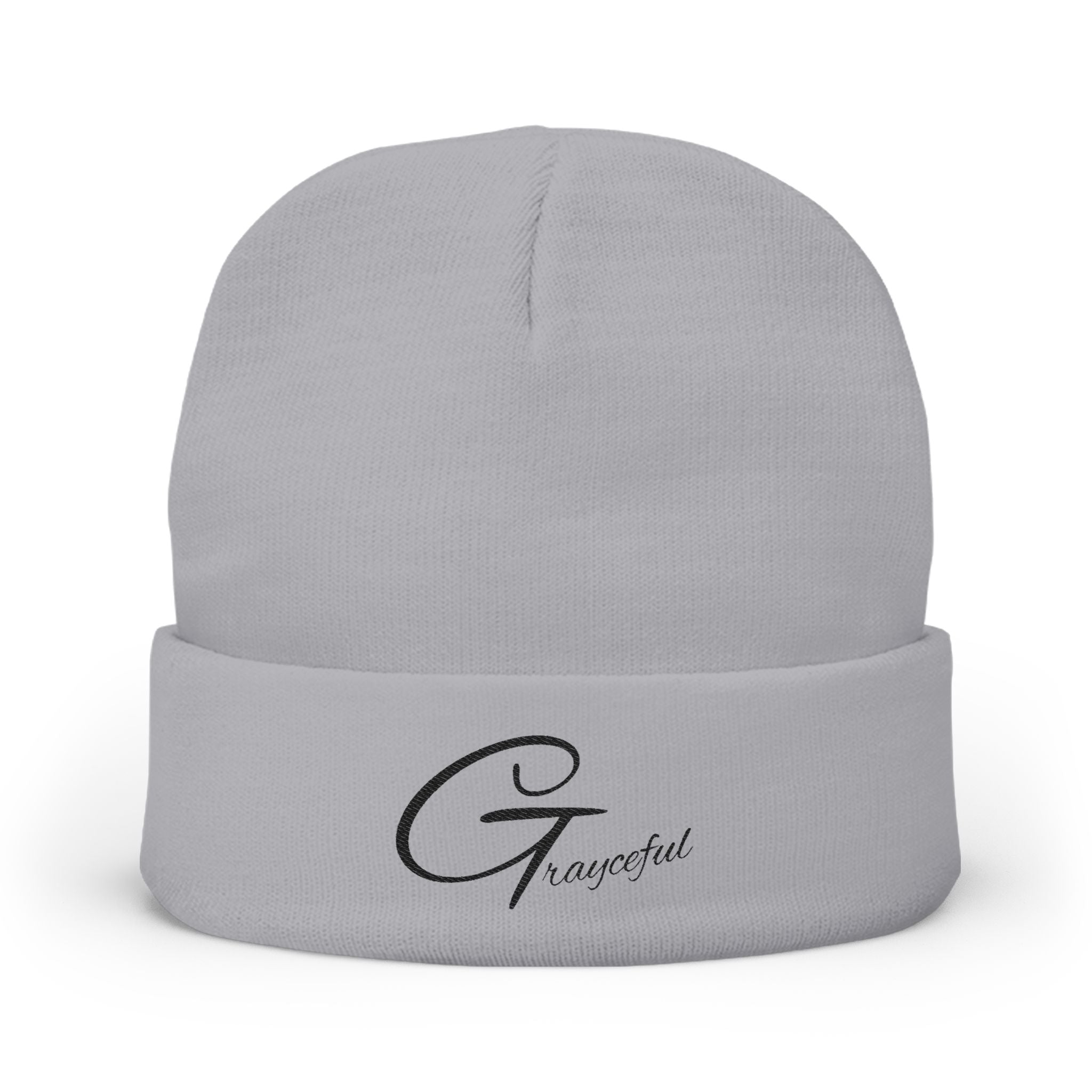 Grateful Embroidered Knit Beanie – Cozy Winter Hat for Women