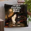 Personalized Horse Witch Pillow Cover - Girl With A Horse - Halloween Gift For Horse Lover - EQRIYV