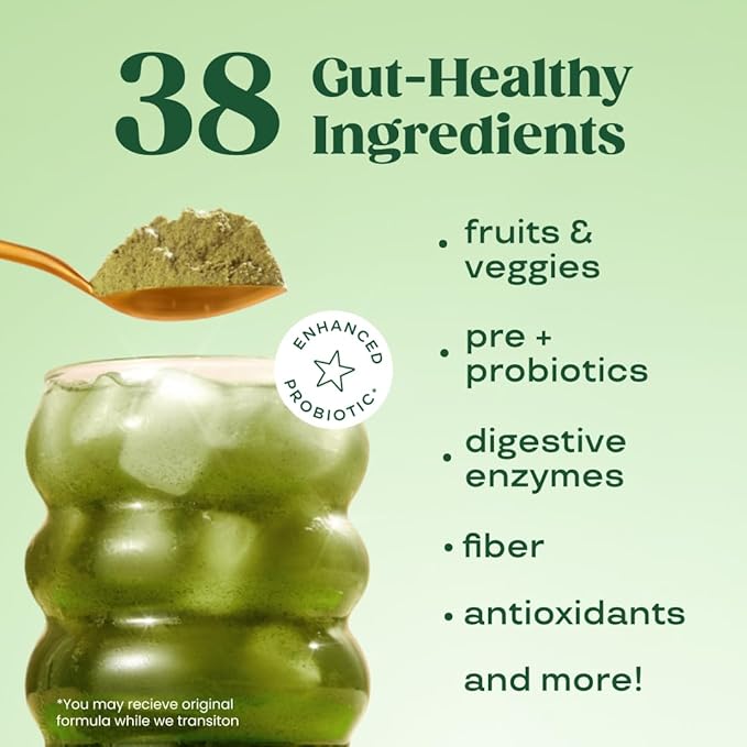 Bloom Nutrition Superfood Greens Powder, Digestive Enzymes with Probiotics and Prebiotics, Gut Health, Bloating Relief for Women, Chlorella, Green Juice Mix with Beet Root Powder, 60 SVG, Coconut