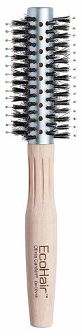 Olivia Garden eco-friendly bamboo combo vent hair brush in beige and silver, 2 1/8 inch size.