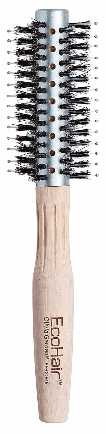 Olivia Garden eco-friendly bamboo combo vent hair brush in beige and silver, 2 1/8 inch size.