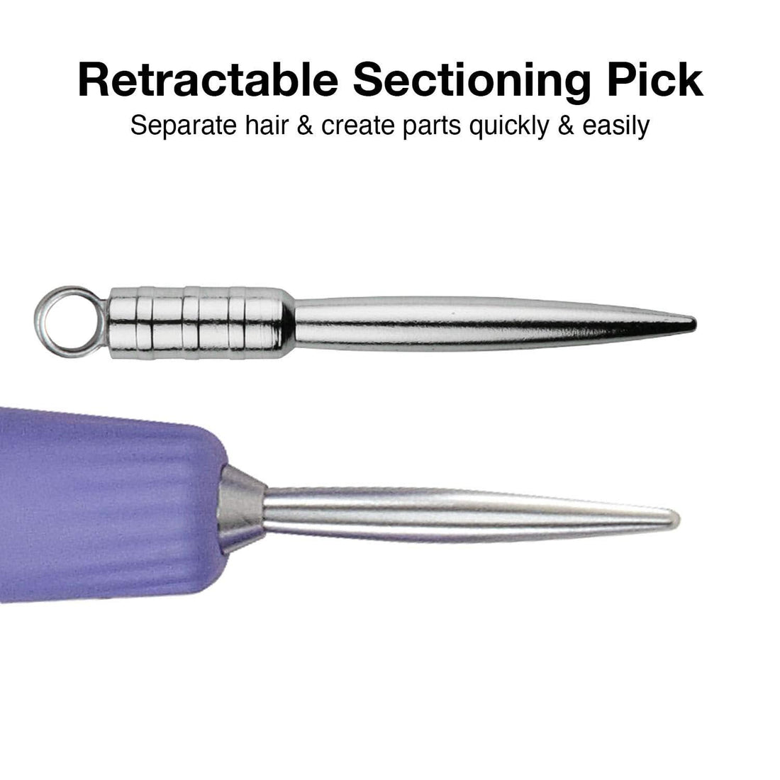 Medium Fingerbrush Curved & Vented Paddle Hair Brush - Silver/Purple