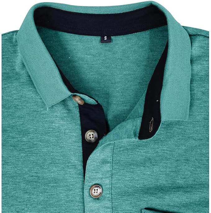 Men's Classic Solid Polo Shirt Short Sleeve Casual Golf Top