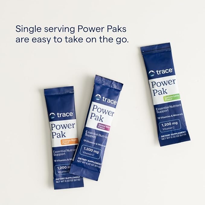 Trace Minerals Power Pak | Electrolyte + Vitamin C, Zinc, Magnesium | Supports Immunity, Hydration & Energy | Lemon Lime, Orange, Grape | 30 ct Variety Pack (3 Flavors)