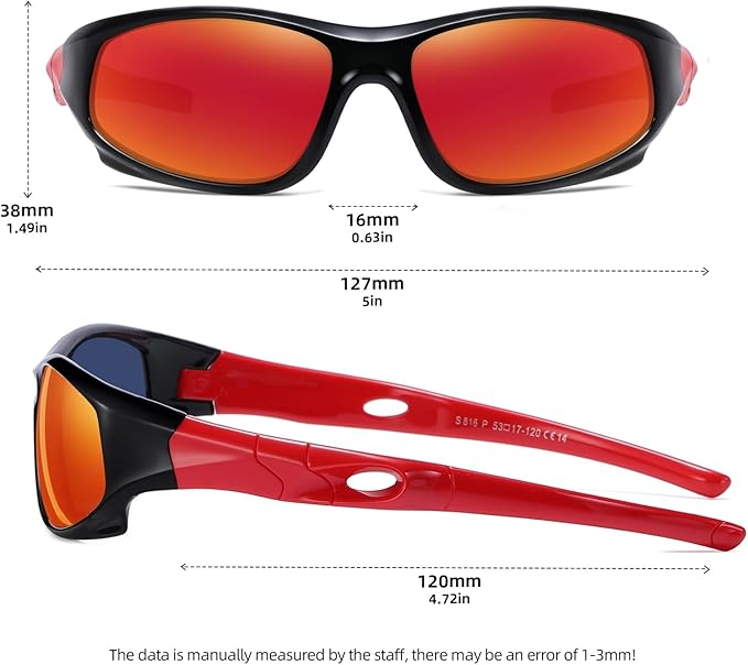 DYLB 3 Pack Flexible Kids Polarized Sunglasses For Boys Girls With Strap, Sport Sunglasses for Children Age 3-10.