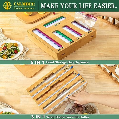 Calmbee 9 in 1 Bamboo Storage Bag Organizer