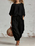 Women's Loose Casual Two-Piece Set T-Shirt and Drawstring Pants - Image 4