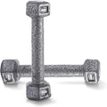 WF Athletic Supply Cast Iron Solid Hexagon Gray/Black Dumbbells, Strength Training Free Weights Set of 2 for Women and Men, Hand Weights Sold by Pairs, Multi-Select Size Options Available
