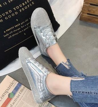 Women's Golden Silver Bling Sneakers - Image 13