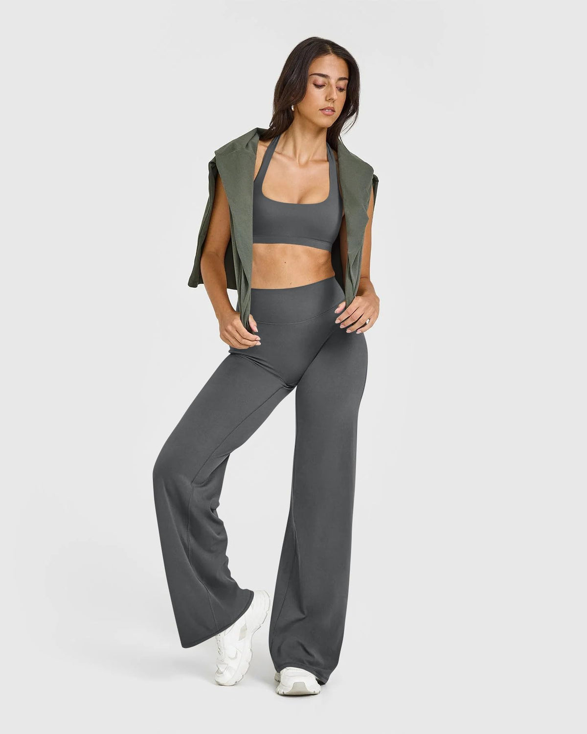 Women's High Waist Yoga Pants - Soft Stretch Straight Leg Bottoms