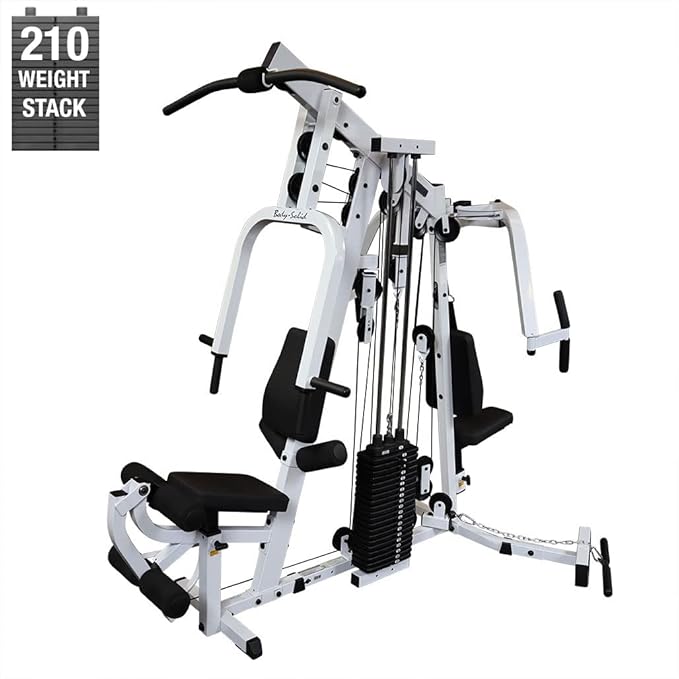 Body-Solid Multi-Station, Single Weight Stack Home Gym Machine, Arm & Leg Strength Training Functional Exercise Workout Station, 210lbs. Black Weight Stack