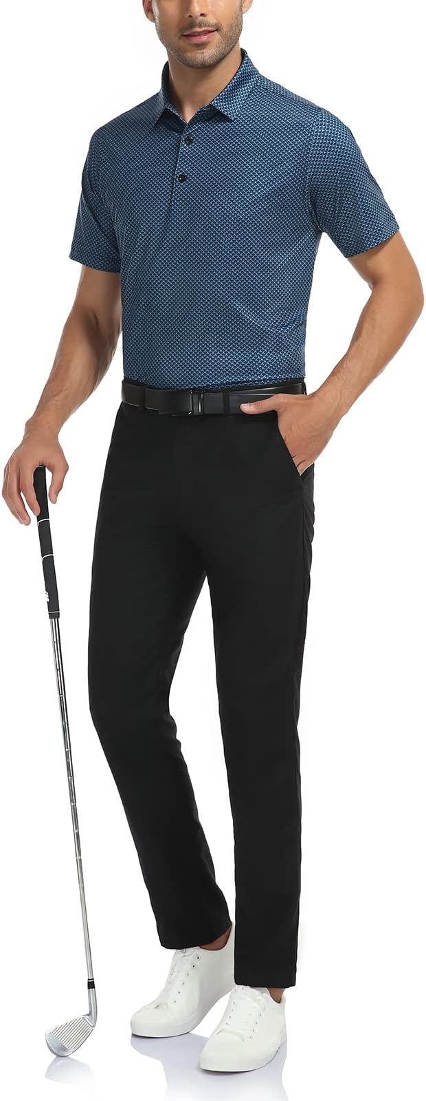 Mens Short Sleeve Performance Golf Polo Shirt Moisture Wicking