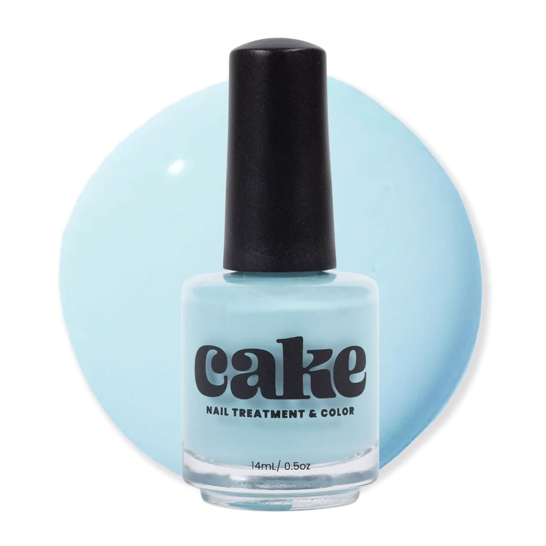 Bottle of CAKE Nail Strengthening Polish in the sky-blue shade Perfect Day at CoCo Cay