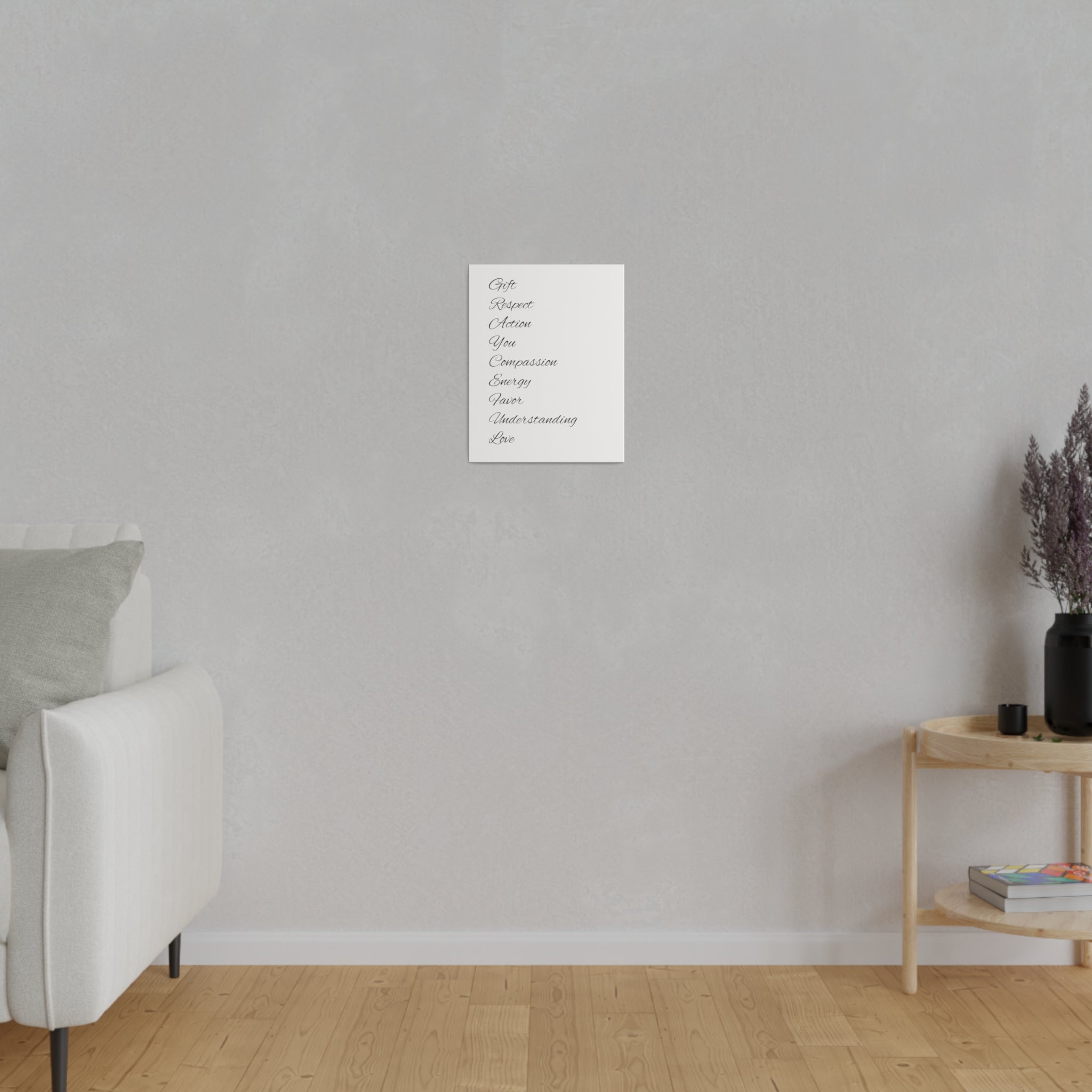 Minimalist Matte Canvas Wall Art, Stretched Black and White Decor