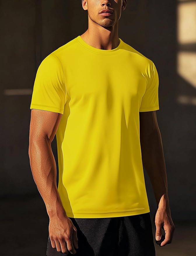 Men's Quick-Dry Athletic Workout Tee Short Sleeve Gym Shirt