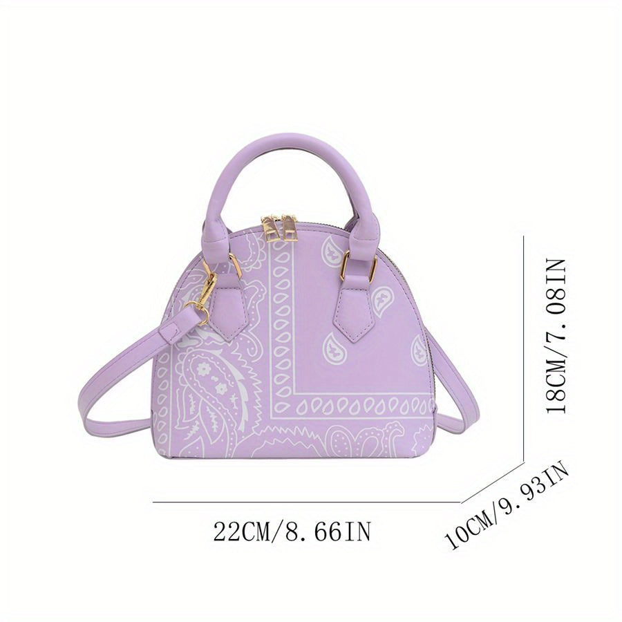 Chic Colorful Printed Mini Shell Crossbody Bag for Her