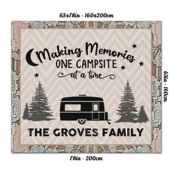 Personalized Camping Rug - Best Gift For Camping Lover - Making Memories One Campsite At A Time