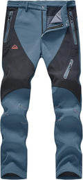 YSENTO Men's Fleece Lined Ski Snow Pants Winter Waterproof Softshell Insulated Hiking Cargo Pants