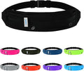 WATERFLY Running Belt Fanny Pack: Runner Marathon Jogging Waist Pack Sport Workout Exercise Fitness Phone Holder Belt for Men Women Jogger Slim Waistband Black