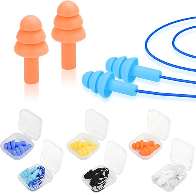 Ear Plugs for Swimming,Sleeping Noise Cancelling,Snoring,Shoting,Working, Reusable Silicone Earplugs, Super Soft Ear Plug for Noise Reduction, Ears Protection (6 Pairs)