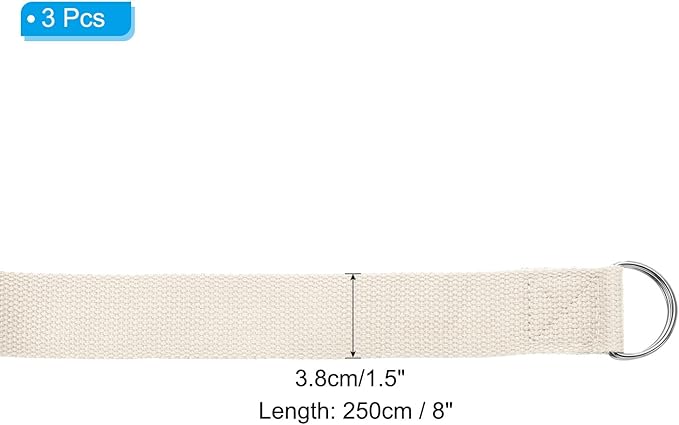 PATIKIL Yoga Strap for Stretching Cotton Yoga Belt with Adjustable Metal D-Ring Buckle Stretch Band for Fitness Pilates