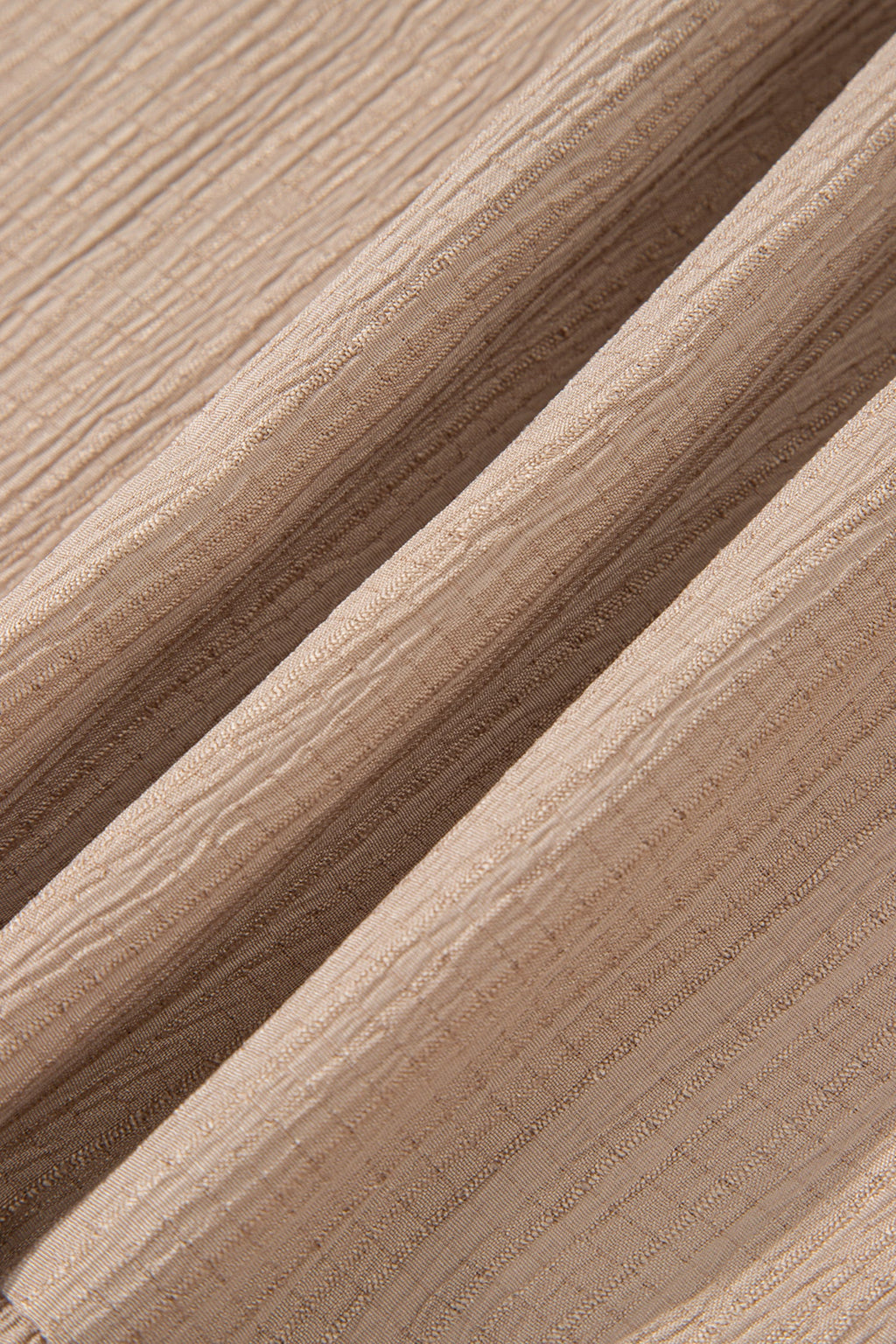 Textured Ruffle V-Neck Mini Dress in Taupe & Khaki