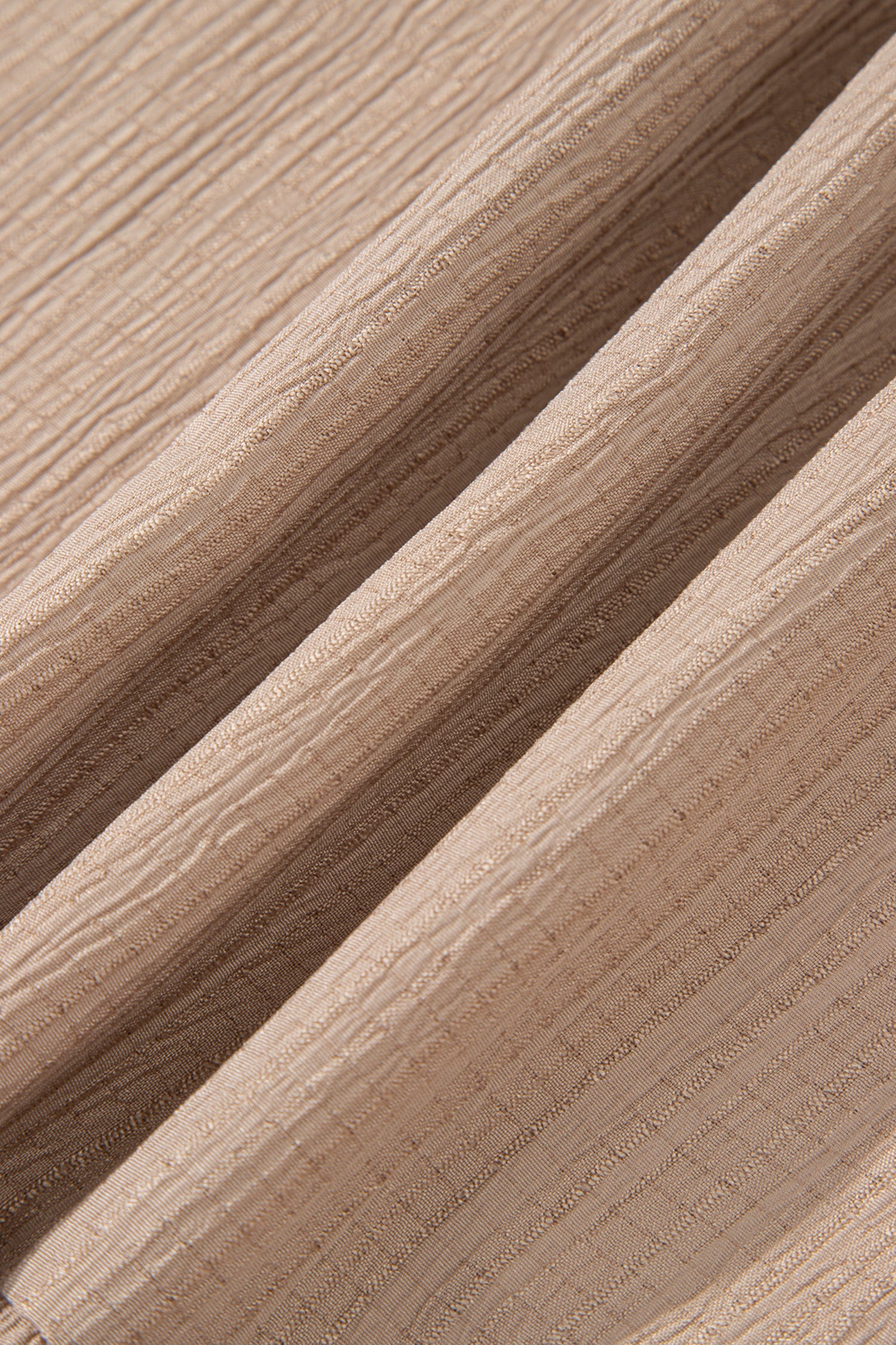 Textured Ruffle V-Neck Mini Dress in Taupe & Khaki