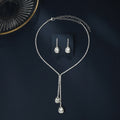 Cross-Border E-Commerce Hot-Selling European And American Fashionable And Elegant Water Drop Necklace And Earrings Two-Piece Set Rhinestone Jewelry Set