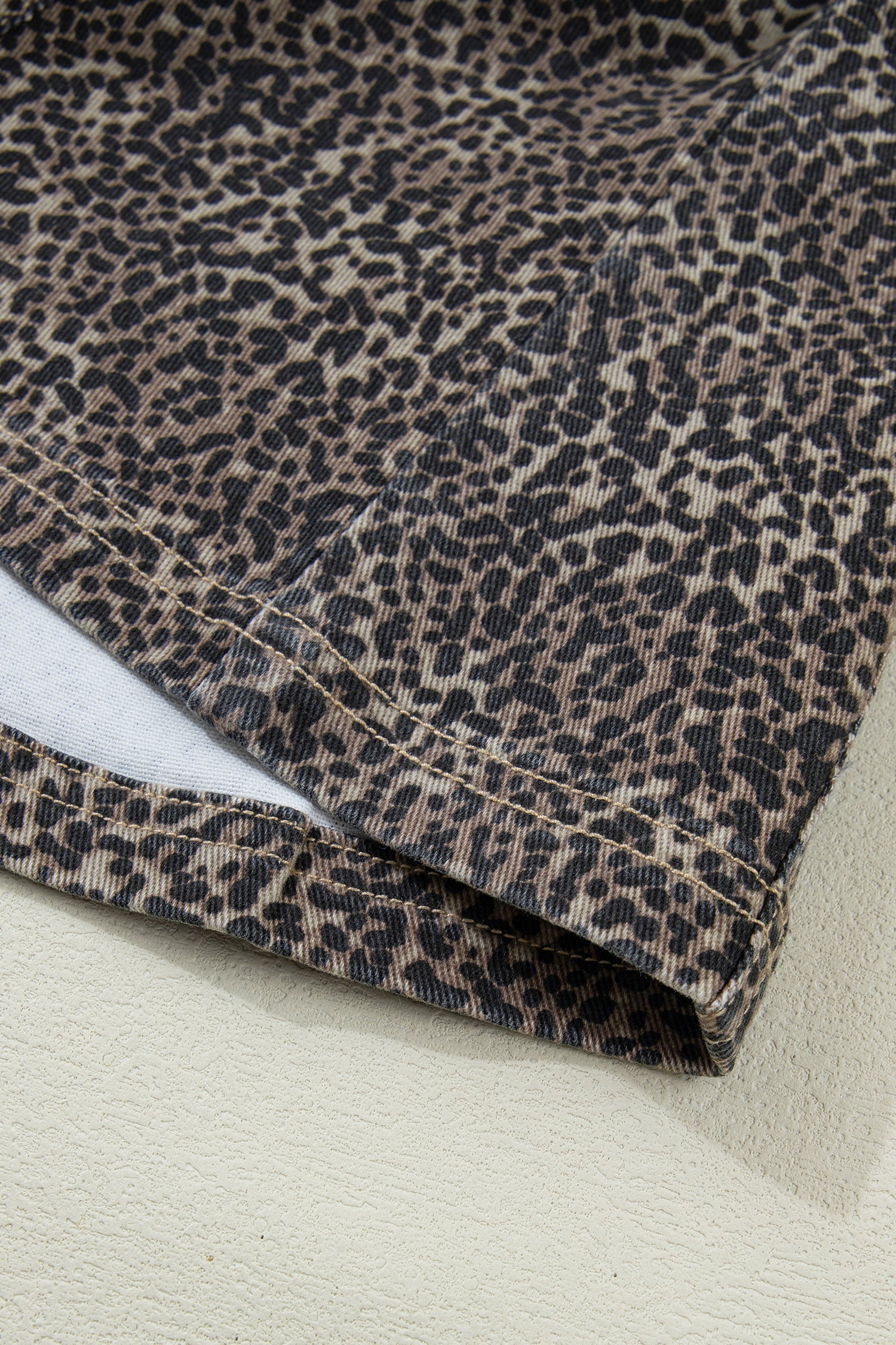 Elliana Animal Print Slim Fit Denim Vest