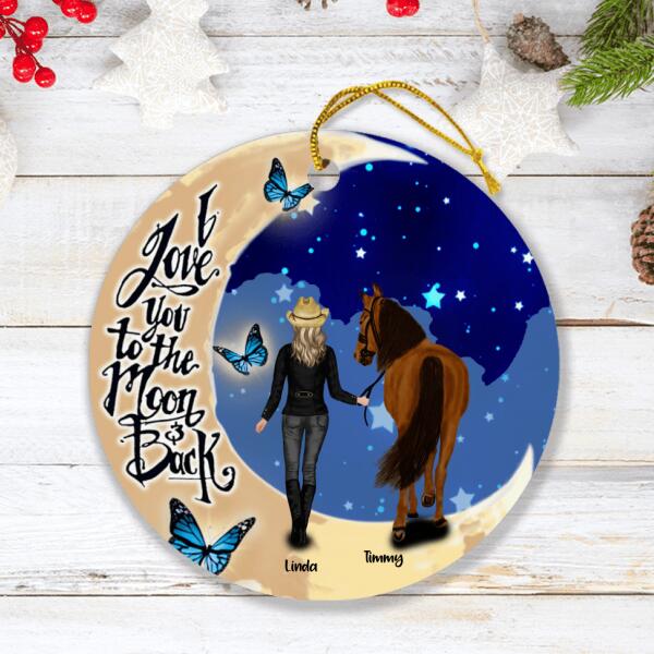 Personalized Horse Moon Ornament - Best Gift For Horse Lovers - I Love You To The Moon & Back