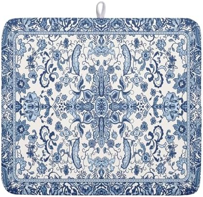 Chinoiserie Floral Dish Drying Mat