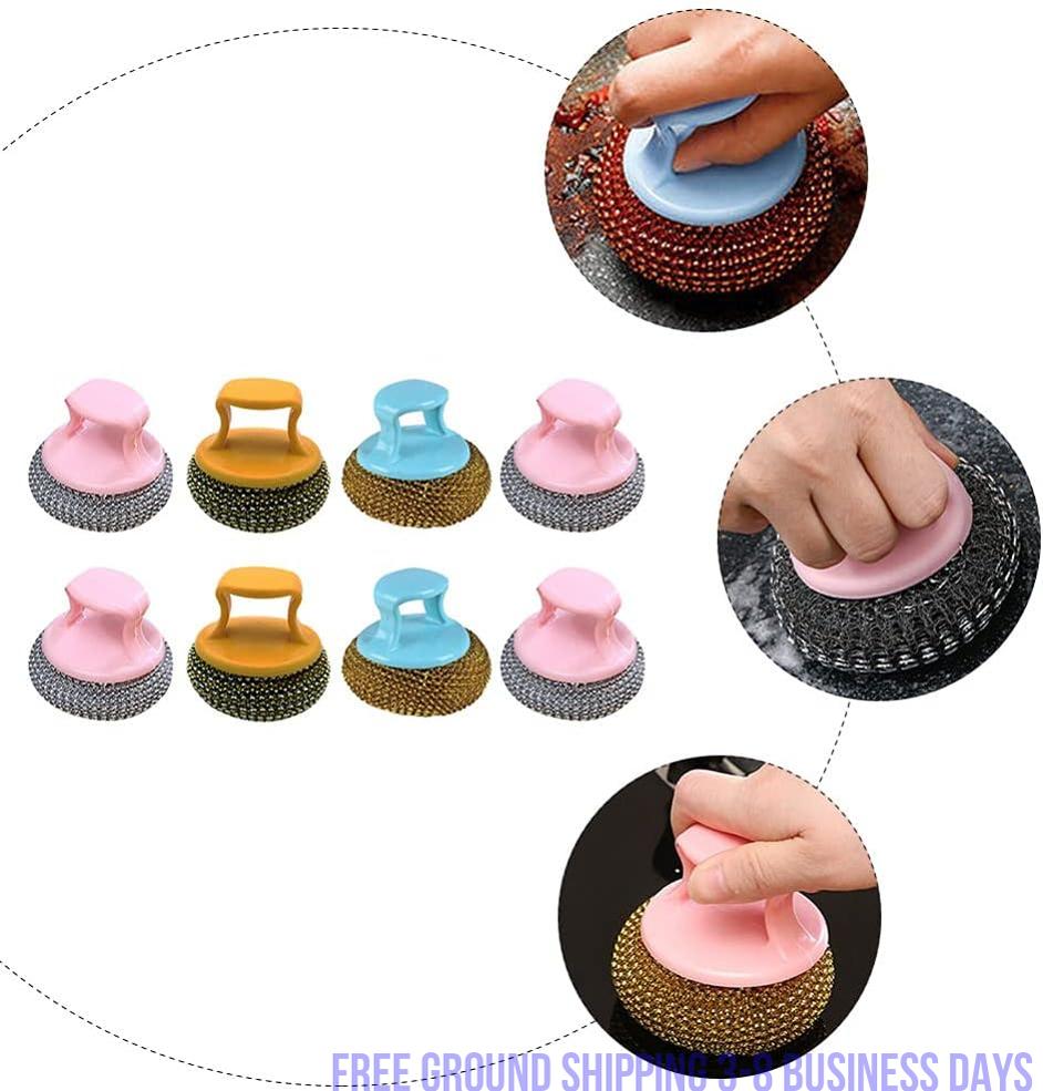 10pcs Cleaning Ball Brush Cleaning Brush Kitchen Cleaner Dish Brush Kitchen Scrubber Kitchen Helper Washing Brush Steel Wire Ball Scrubber Wire Brush Dish Towel Kitchen Accessory