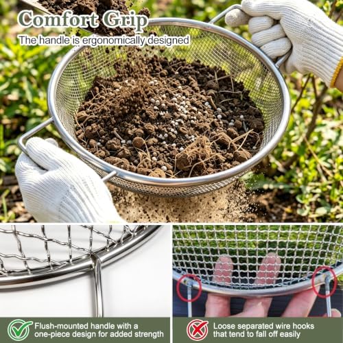 3PCS Soil Sifter for Gardening