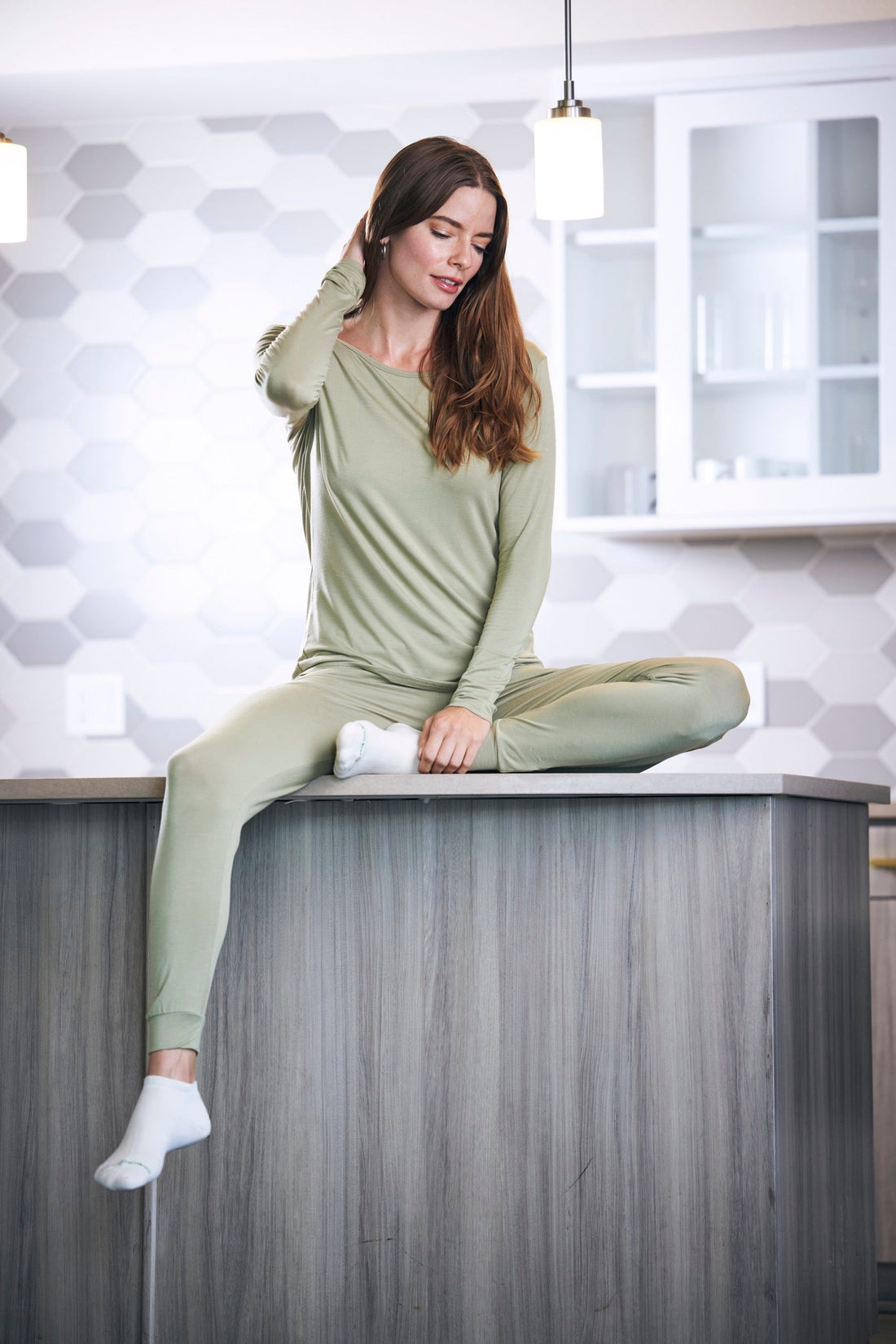 Women's Bamboo Lounge Set Long Sleeve Tee & Joggers