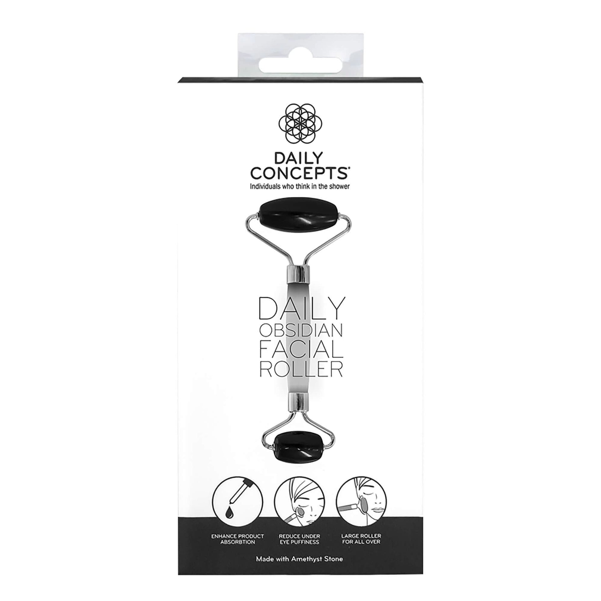 Daily Obsidian Facial Roller for Lymphatic Drainage and Glow