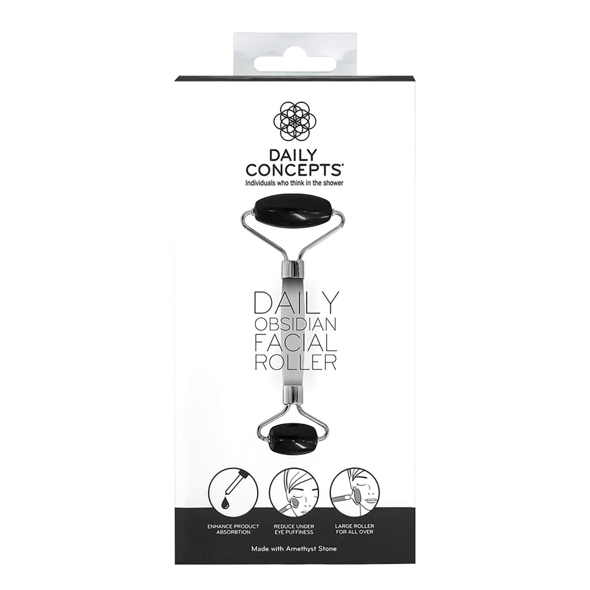 Daily Obsidian Facial Roller for Lymphatic Drainage and Glow