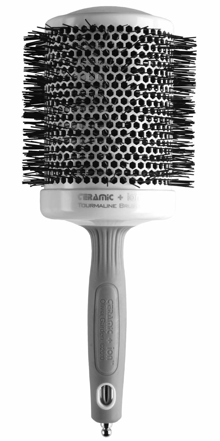 Olivia Garden 4 1/4 inch Ceramic + Ion thermal round hair brush with retractable sectioning pick