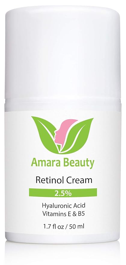 Retinol Cream for Face 2.5% with Hyaluronic Acid & Vitamins E & B5, 1.7 fl. oz.