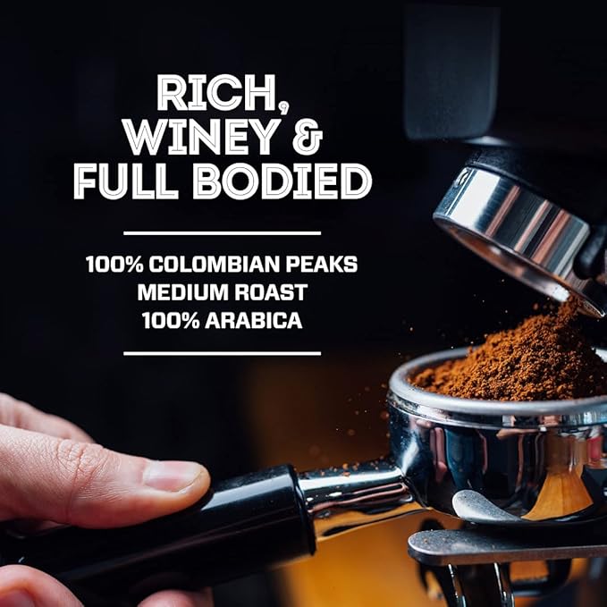 Eight O'Clock Coffee 100% Colombian Peaks Ground Coffee, 40 Ounce, Rich, Winey & Full Bodied
