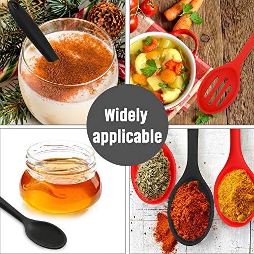 Boao 4 Pcs Silicone Cooking Spoons 10.6 Inch Slotted Nonstick